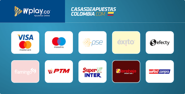 Métodos de pago aceptados por Wplay Colombia - bono de bienvenida