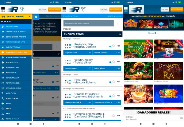 Rushbet apuestas Colombia version móvill