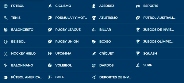 Rushbet deportes disponibles apuestas en Colombia