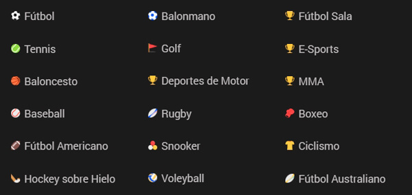 Zamba deportes disponibles apuestas en Colombia