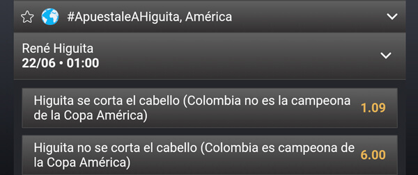 Wplay cuotas de apuestas para Colombia ganador final para la Copa America 2019