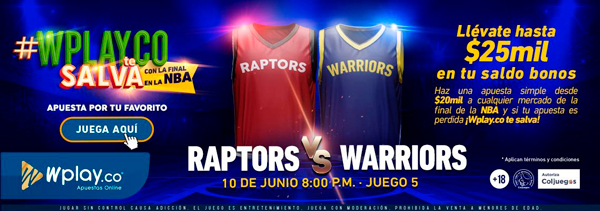 Wplay.co Final NBA Promoción Raptors vs. Warriors