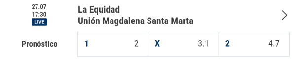 Rivalo cuotas de apuestas de la Liga Aguila Fecha 3 Equidad vs. Union Magdalena