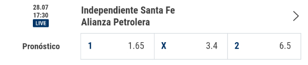 Rivalo cuotas de apuestas de la Liga Aguila Fecha 3 Santa Fe vs. Alianza Petrolera