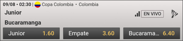 Copa Colombia - Junior vs. Bucaramanga Wplay Apuestas