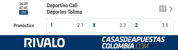 Apuestas Deportivo Cali vs Tolima Apuestas en la Copa Colombia 2019 en Rivalo