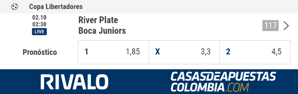 Copa Libertadores Pronóstico River Plate vs Boca Juniors Apuestas Rivalo Colombia