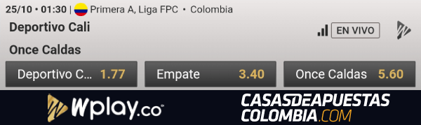 Cuotas de apuestas Deportivo Cali vs. Once Caldas - Liga Águila 2019-II