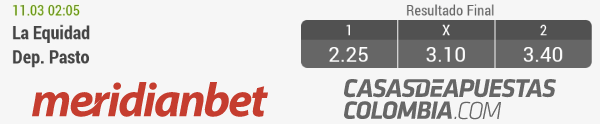 Cuotas de apuestas - La Equidad vs. Deportivo Pasto - 10/03/20 - Liga Betplay 2019-20