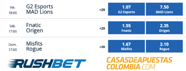 Cuotas de apuestas - LEC Primera 2020 - League of Legends Playoffs Ronda 1