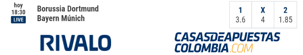 Cuotas de apuestas Borussia vs. Bayern - 260520