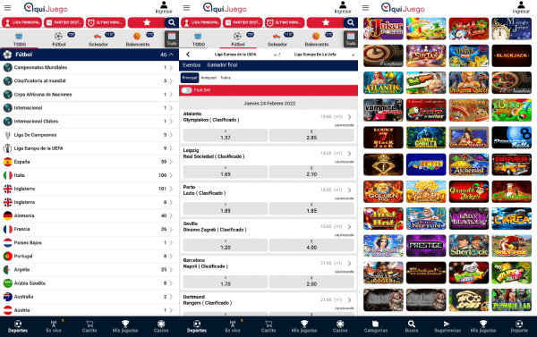 Aquijuego App - Aplicación móvil de apuestas deportivas y casino en vivo