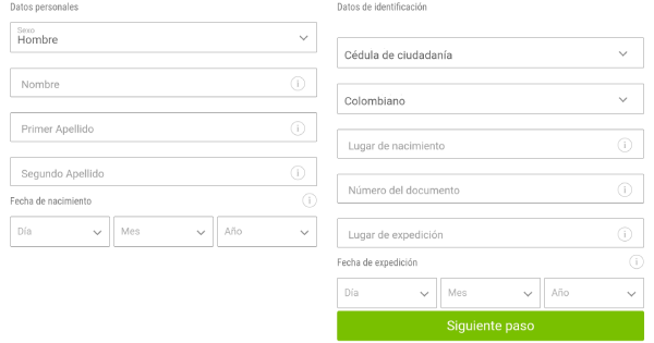 Registro Codere Formulario