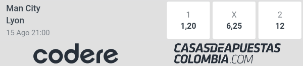 Cuotas de apuestas - Manchester City vs. Lyon - Champions League 15/08/20 - Pronósticos de fútbol