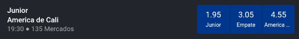 Apuestas Superliga Colombia - Junior vs. América - 08/09/20