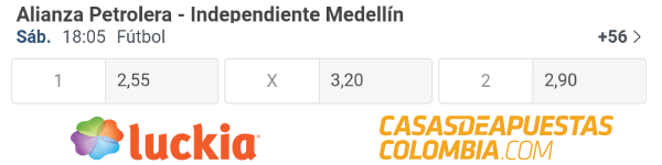 Cuotas de apuestas - Alianza Petrolera vs. Medellín - Liga Betplay 19/09/20