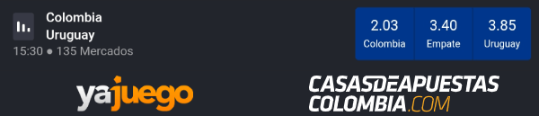 Apuestas Colombia vs. Uruguay - Clasificatorias Catar 2022 - 13/11/20