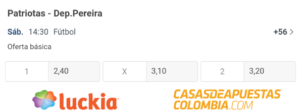 Apuestas Patriotas vs. Deportivo Pereira - Liga Betplay 06/11/20