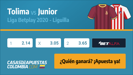 Apuestas Tolima vs. Junior Liga Betplay 28/11/20