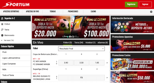 Sportium Colombia - Homepage