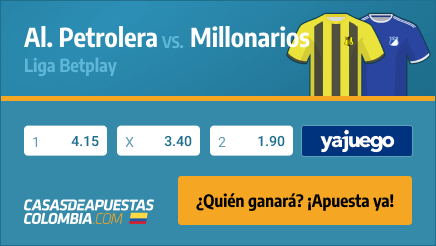 Apuestas Pronósticos Al. Petrolera vs. Millonarios - Liga Betplay 09/03/21
