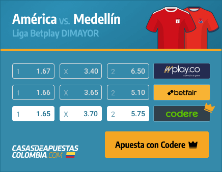 Apuestas Pronósticos América vs. Medellín - Liga Betplay 24/03/21
