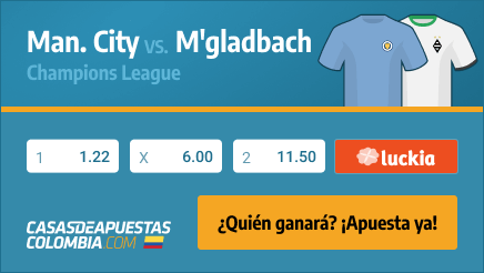Apuestas Pronósticos Man. City vs. Monchengladbach - Champions League 16/13/21