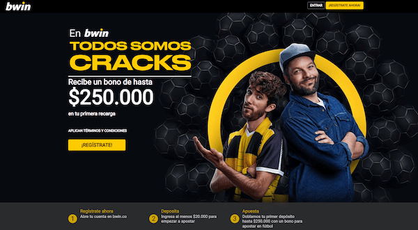 Bwin todos somos cracks - Bono de hasta $250.000 con tu primera recarga