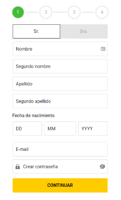 Análisis de Bwin Colombia - Formulario de Registro