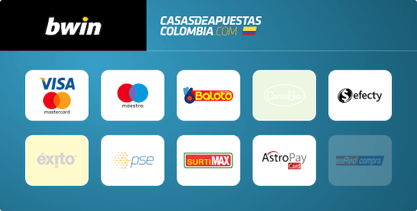 Métodos de pago aceptados por Bwin Colombia - bono de bienvenida