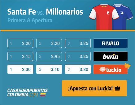Apuestas Pronósticos Santa Fe vs. Millonarios - Primera A 11/04/21