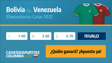 Apuestas Pronósticos Bolivia vs. Venezuela 03/06/21 - Eliminatorias Catar 2022 - Casas de apuestas en Colombia