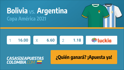 Apuestas Pronósticos Bolivia vs. Argentina - Copa América 2021 28/06/21
