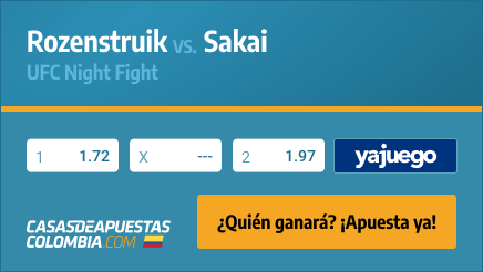 Apuestas Pronósticos Rozenstruik vs. Sakai - UFC Fight Night 05/06/21