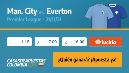 Apuestas Pronósticos Manchester City vs. Everton - Premier League 21/11/21 - Casasdeapuestas-colombia.com