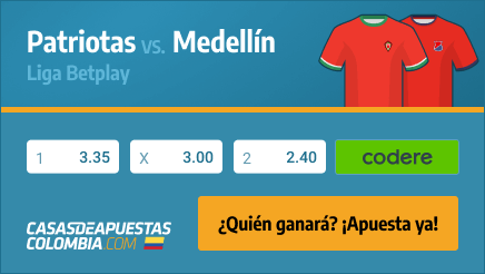 Apuestas Pronósticos Patriotas vs. Medellín - Liga Betplay 07/11/21