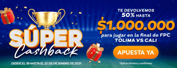 Promoción Cashback de Yajuego en la Final de Colombia 2021
