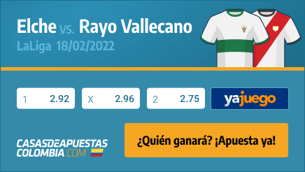 Apuestas Pronósticos Elche vs. Rayo Vallecano 18/02/22 - LaLiga casasdeapuestas-colombia.com