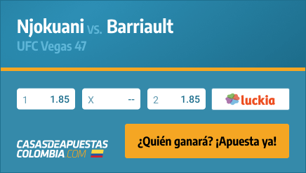 Apuestas Pronósticos Njokuani vs. Barriault - UFC Vegas 47 05/02/22