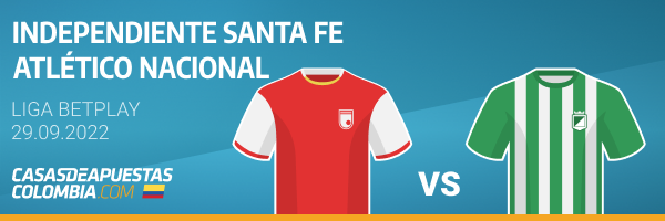 Pronóstico y cuotas para el partido de la Liga Betplay Independiente Santa Fe vs. Atlético Nacional - 29-09-2022