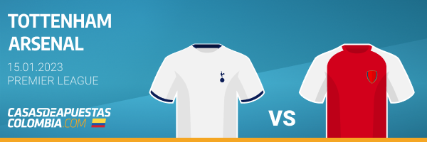 Cuotas para el Tottenham vs. Arsenal en Wplay - Premier League 15/01/2023