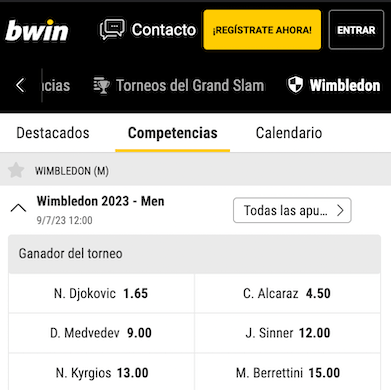 apuestas ganador wimbledon en bwin