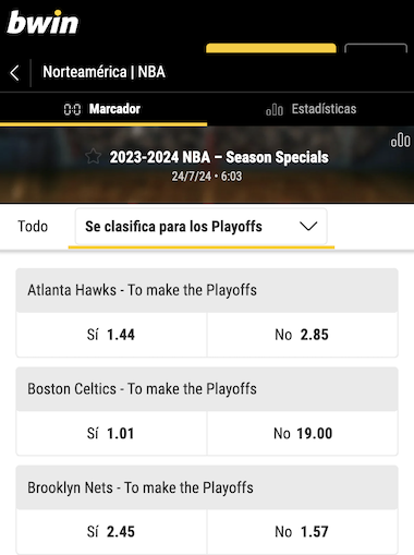 Casa de apuestas nba