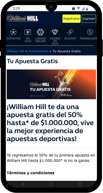 como conseguir la freebet de william hill colombia