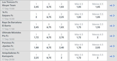 cuotas para apostar a la kings league en codere