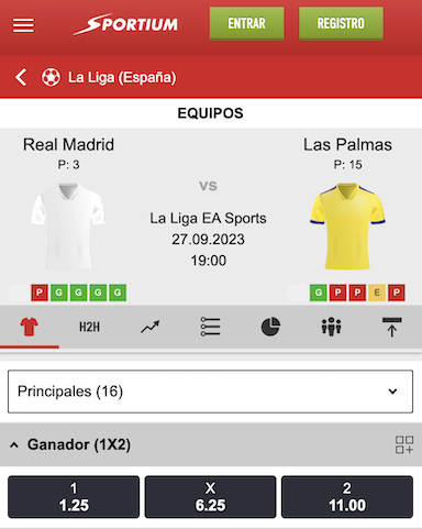 real madrid vs las palmas marcador exacto