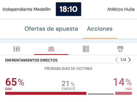 pronostico en rushbet independiente medellín vs atlético huila