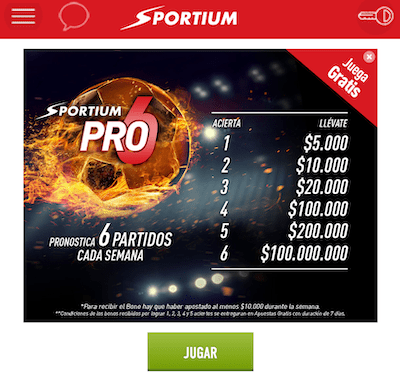 sportium pro 6 freebets