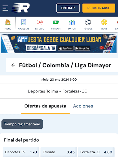 apuestas deportes tolima vs fortaleza