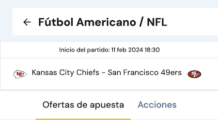 cuotas super bowl kansas city chiefs vs san francisco 49ers